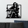 Wallity Rider Escultura de Pared de Metal Negra